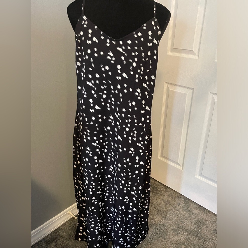 Studio B by Bobeau Size XXL Black and White Spaghetti Strap‎ Maxi Dress
